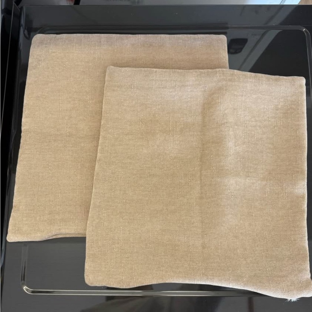 Taupe Linen Pillow Case Covers
